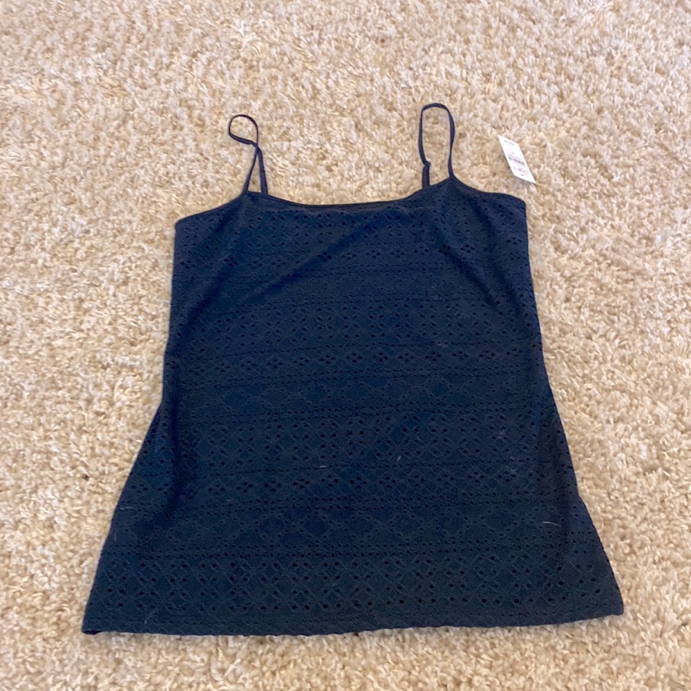 Blue Textured spaghetti strap Tank top from Loft NWT